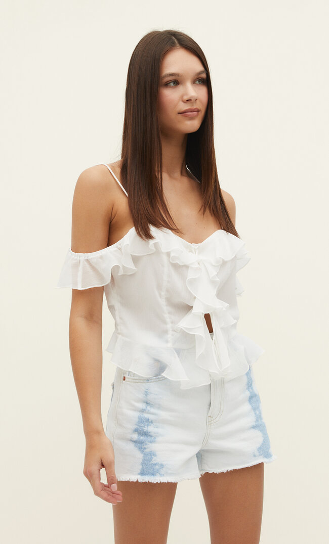 

Stradivarius Jeansshorts mit Rissen Medium light blue Denim 36