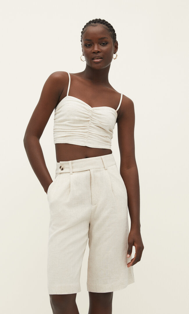 

Stradivarius Bermudashorts Im Rustikalen Stil Steingrau 38