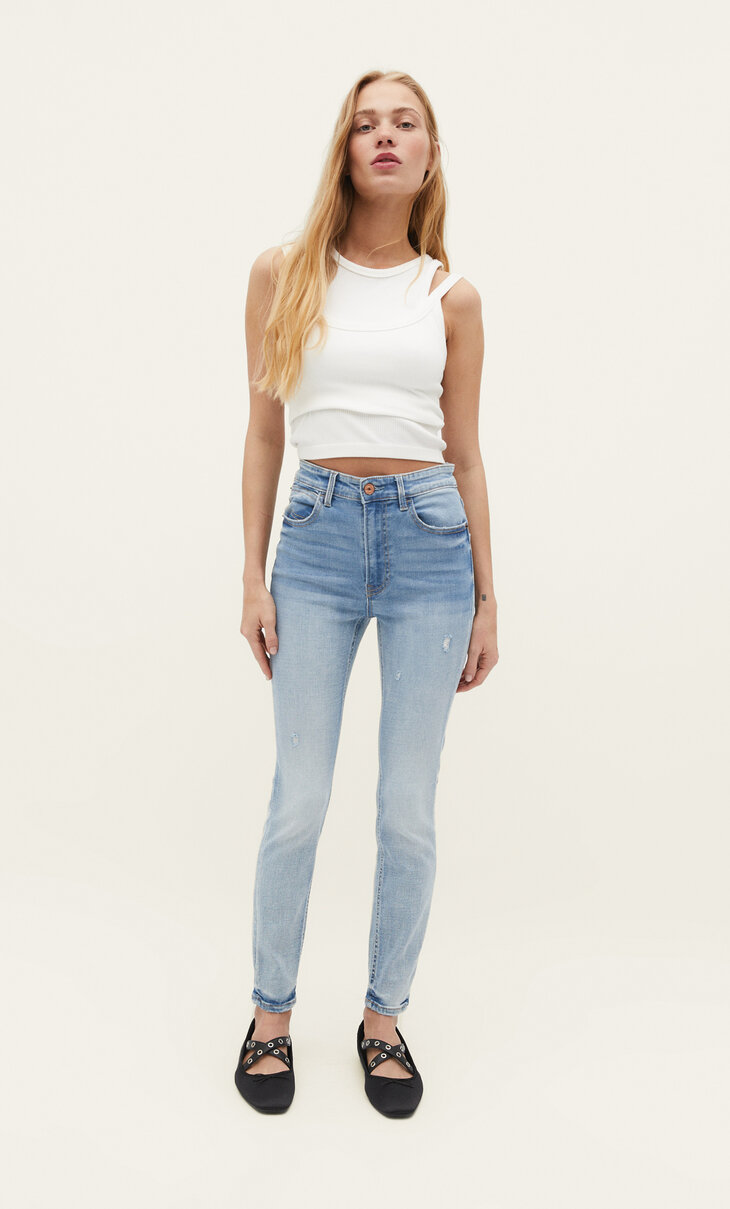 ג'ינס skinny high waist