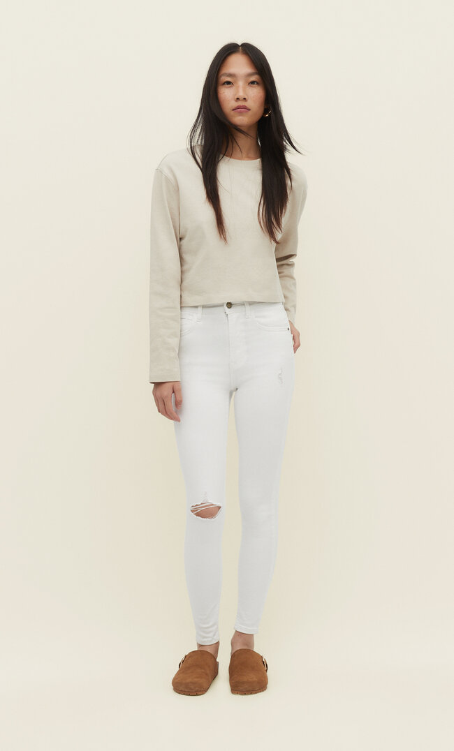 

Stradivarius Regular-Waist-Jeans Im Skinny-Fit Weiß 44