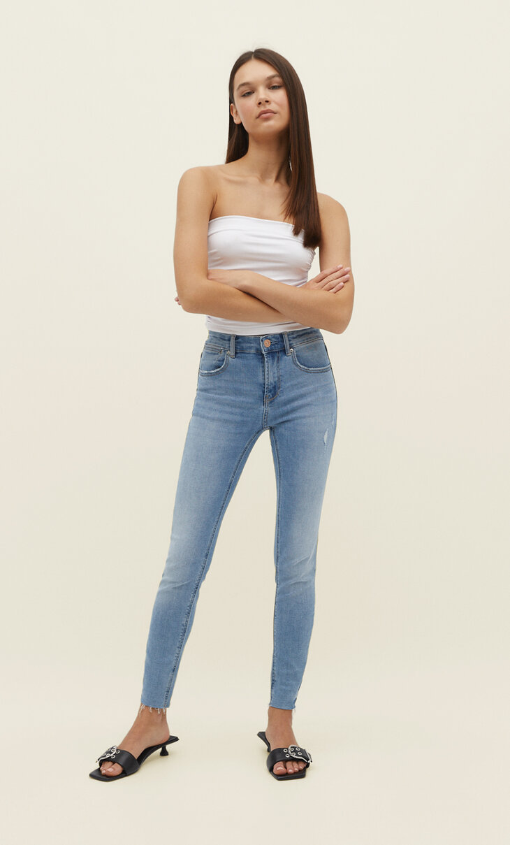 Skinny jeans met lage taille