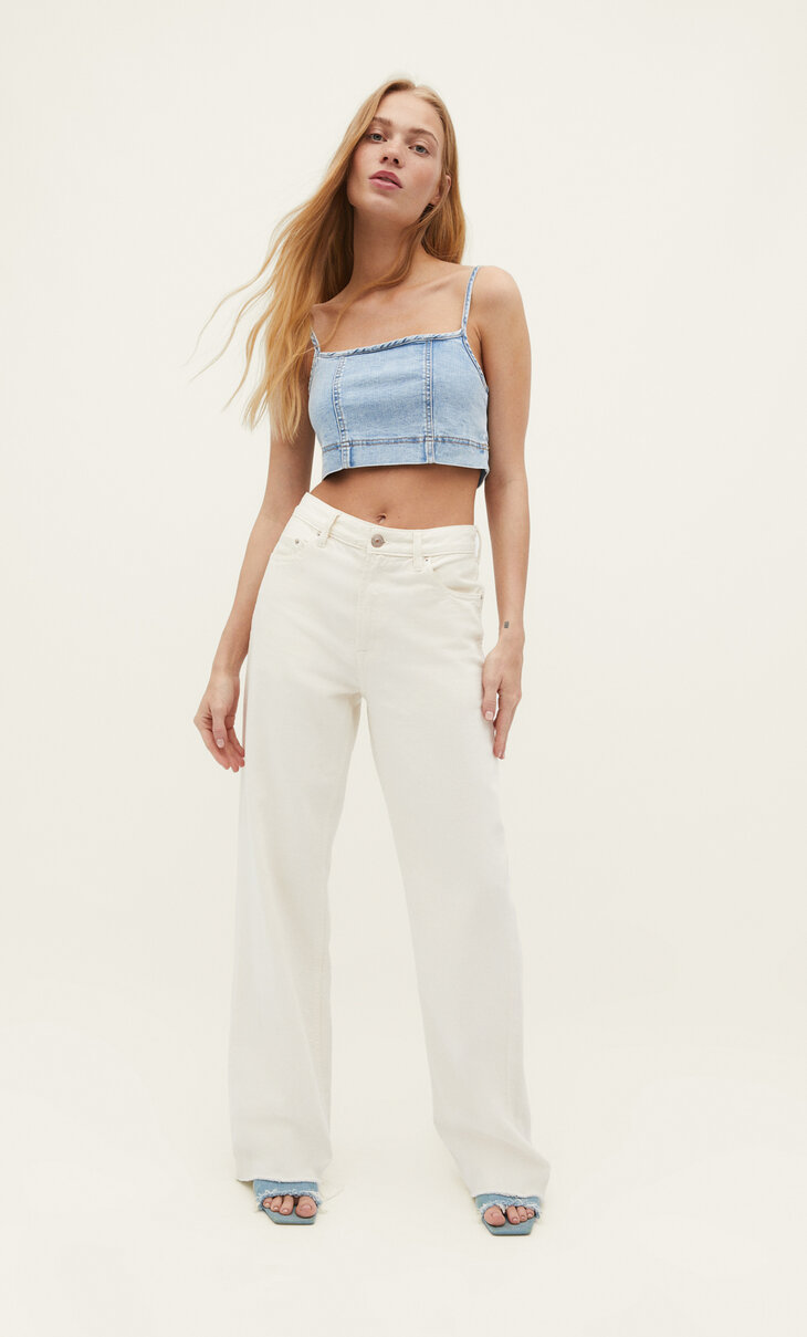 Straight-fit wide-leg jeans