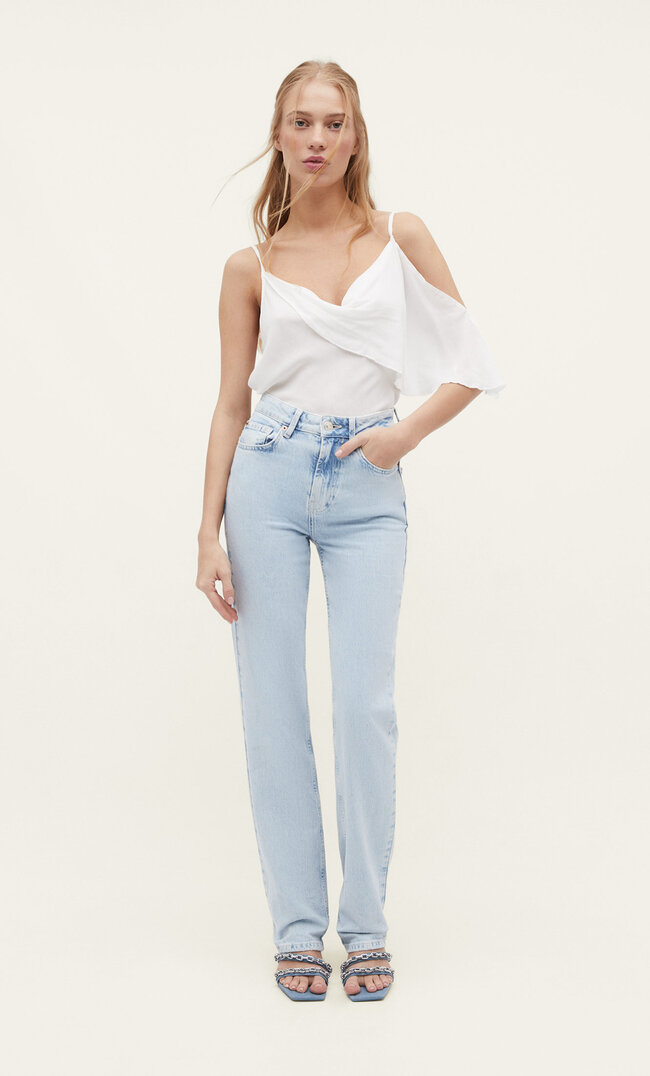 

Stradivarius Jeansy o prostym kroju w stylu vintage Denim 32