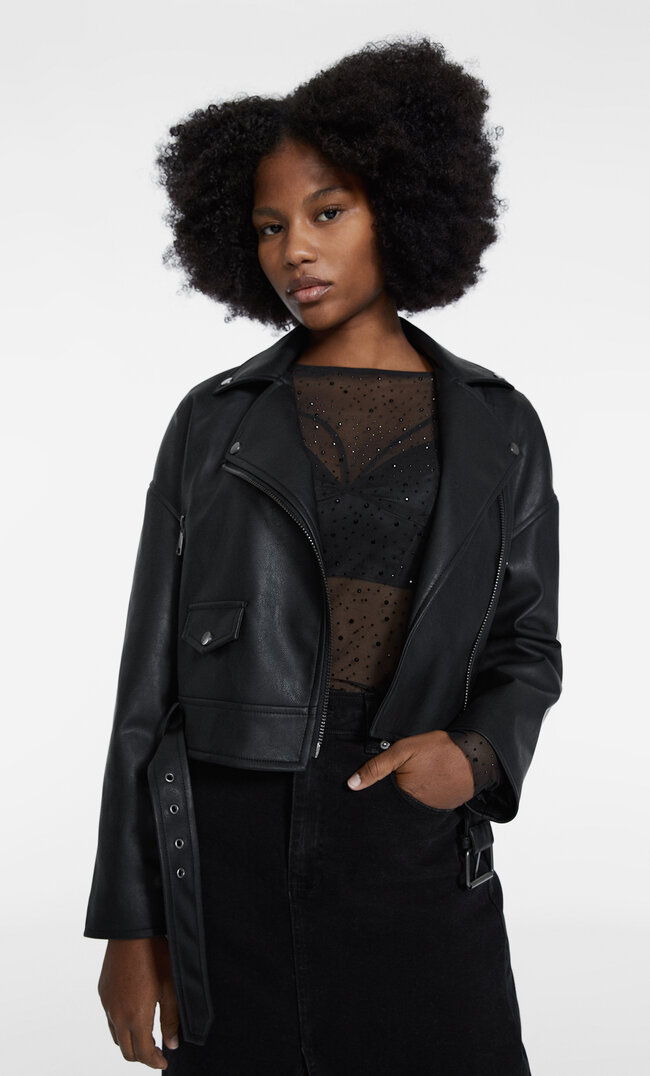 

Stradivarius Bikerjacke Im Boxy-Fit Schwarz Xs