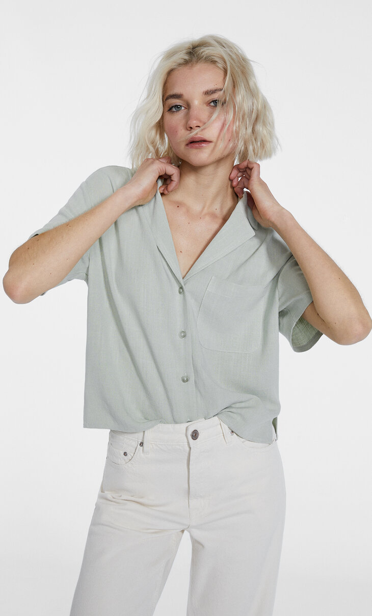 Rustic short sleeve linen shirt