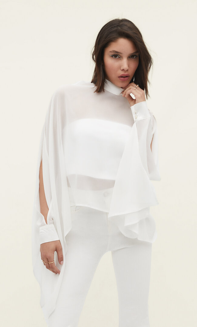

Stradivarius Fließendes Cape Ecru Xl