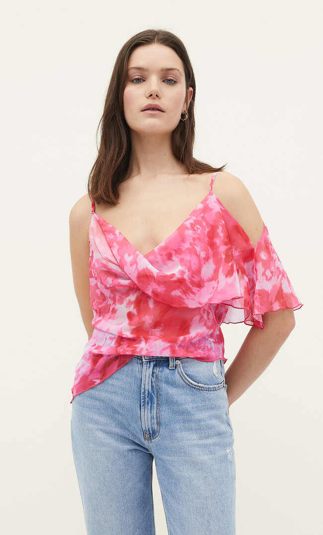 

Stradivarius Asymmetrisches Top Mit Volant Fuchsia Xl