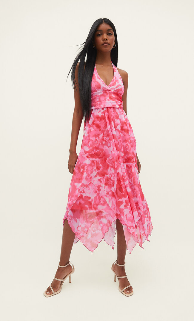 

Stradivarius Ausgestelltes Tüll-Midikleid Fuchsia Xl