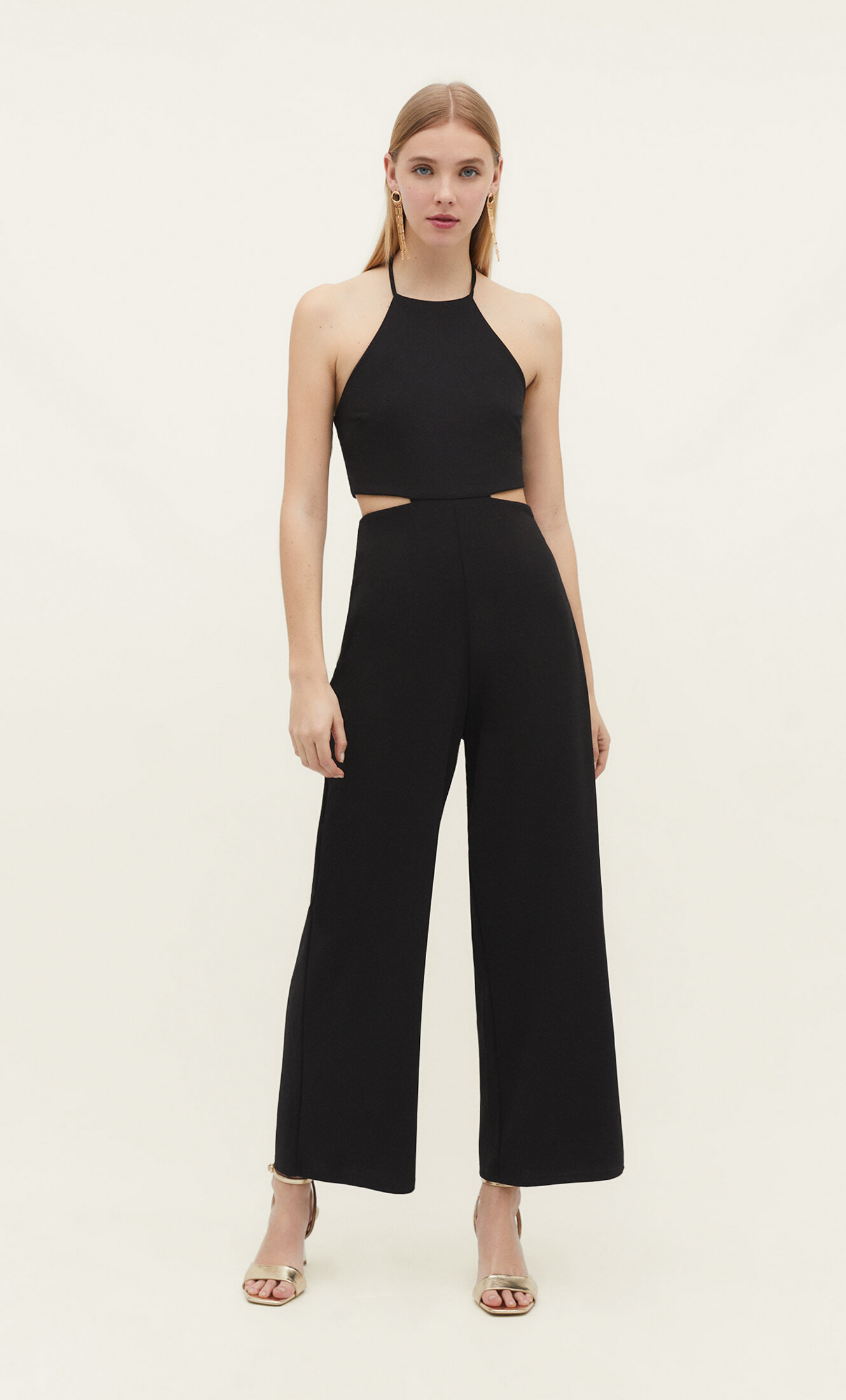 stradivarius black jumpsuit