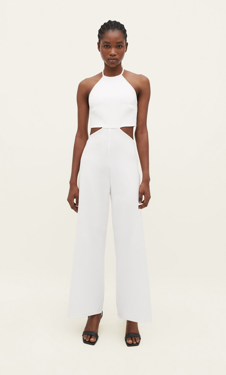Jersey halter jumpsuit