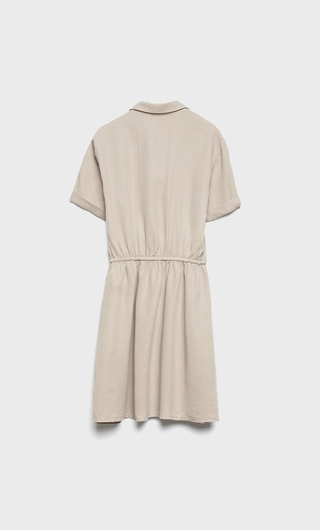 white short sleeve shirt dress
