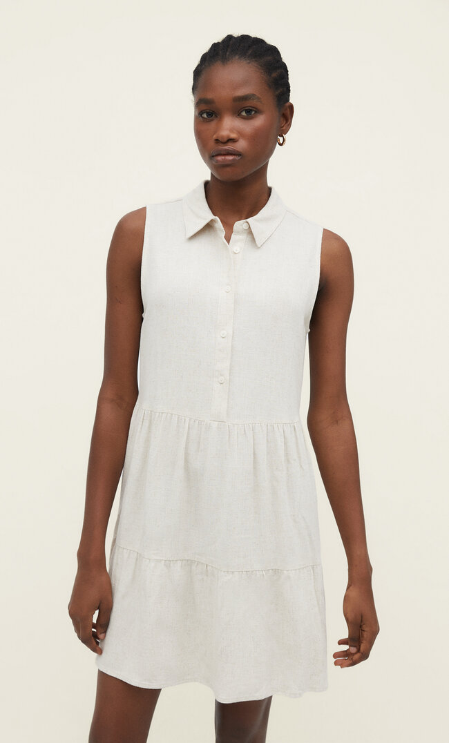 

Stradivarius Kurzes Hemdkleid Steingrau Xl
