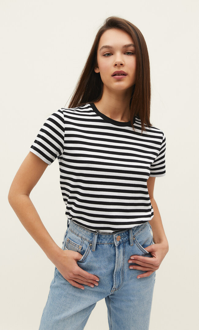 

Stradivarius Basic-Shirt Schwarz Xxs