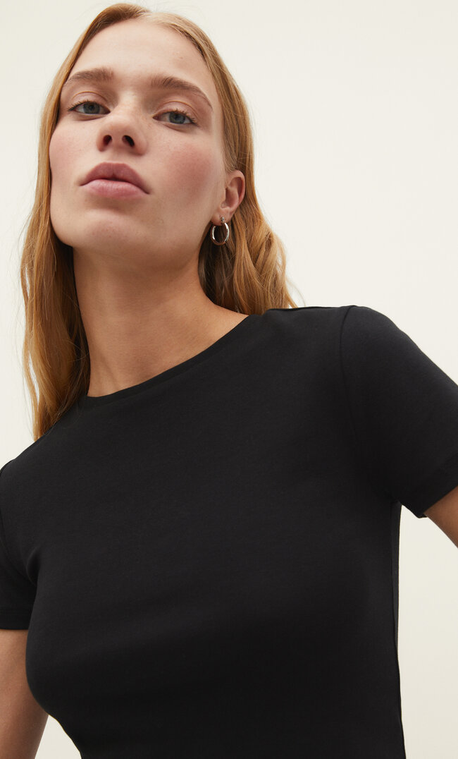 

Stradivarius Krótka Koszulka Z Krótkim Rękawem Czarny Xl