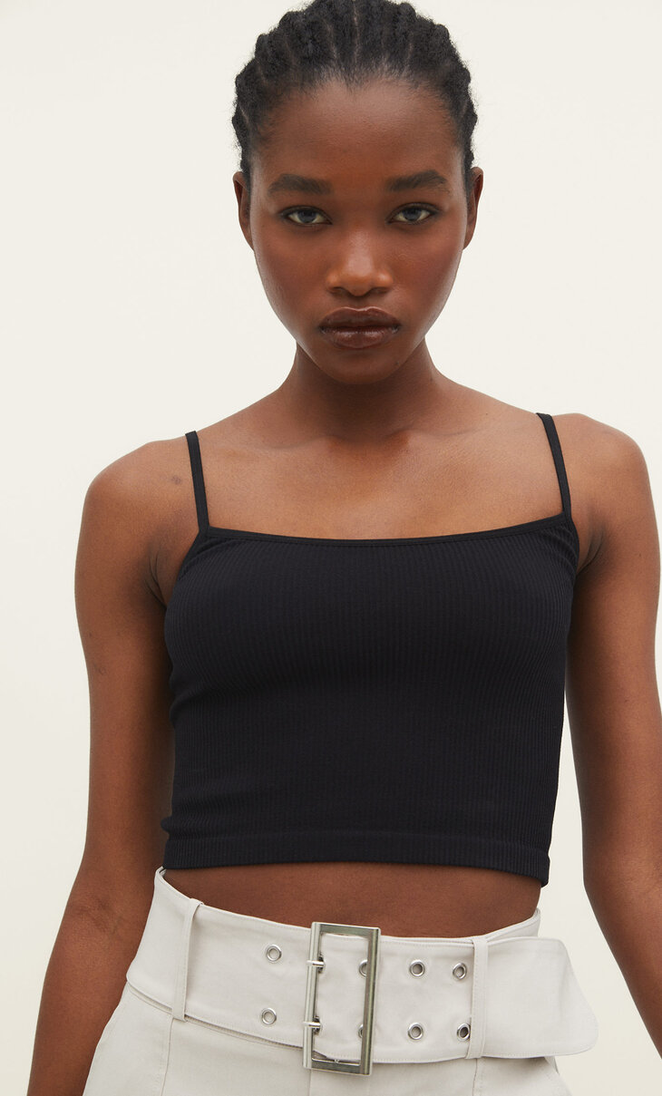 Seamless strappy crop top