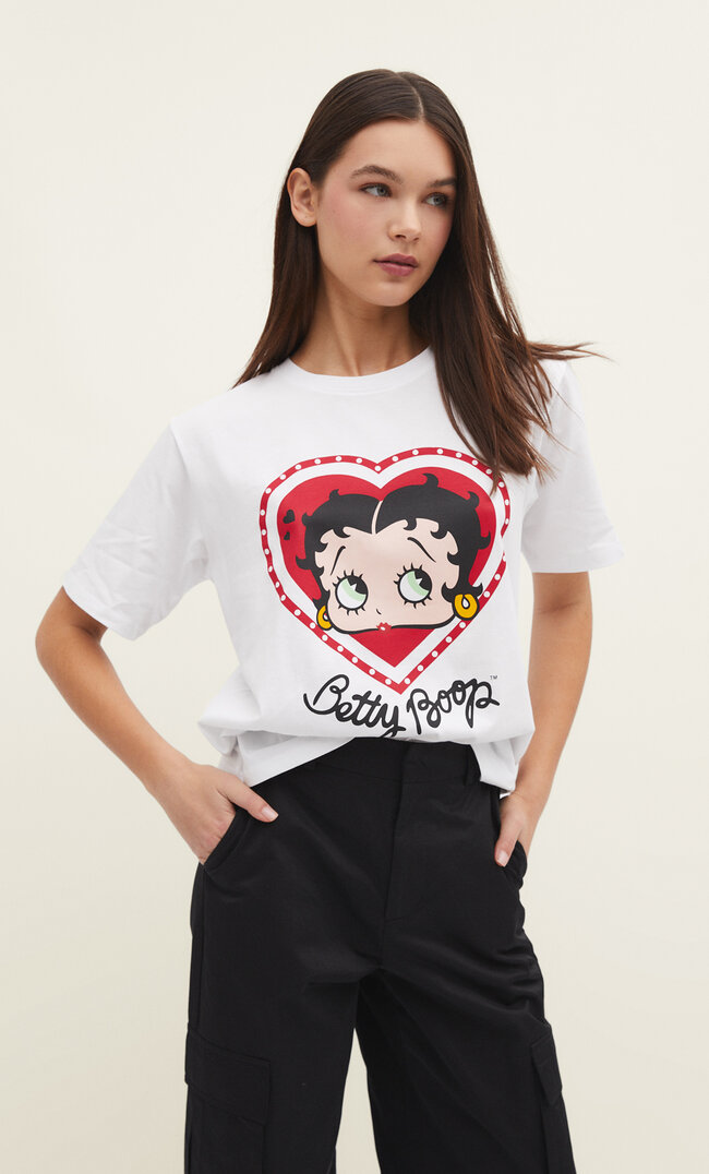 

Stradivarius Koszulka z Betty Boop Biały L