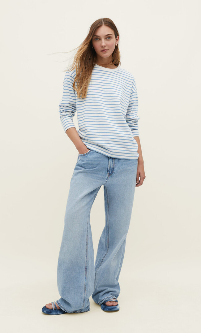 

Stradivarius Gestreiftes Shirt Himmelblau S