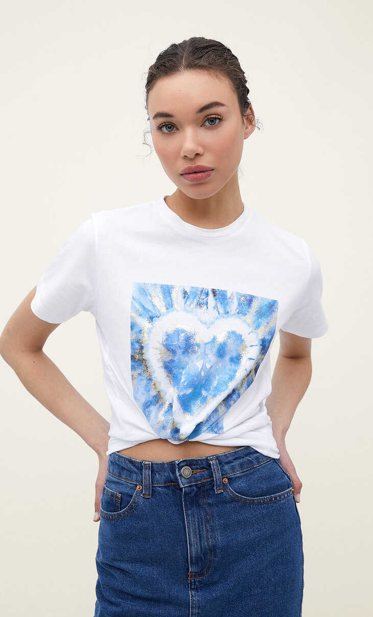 T-shirt with foil print