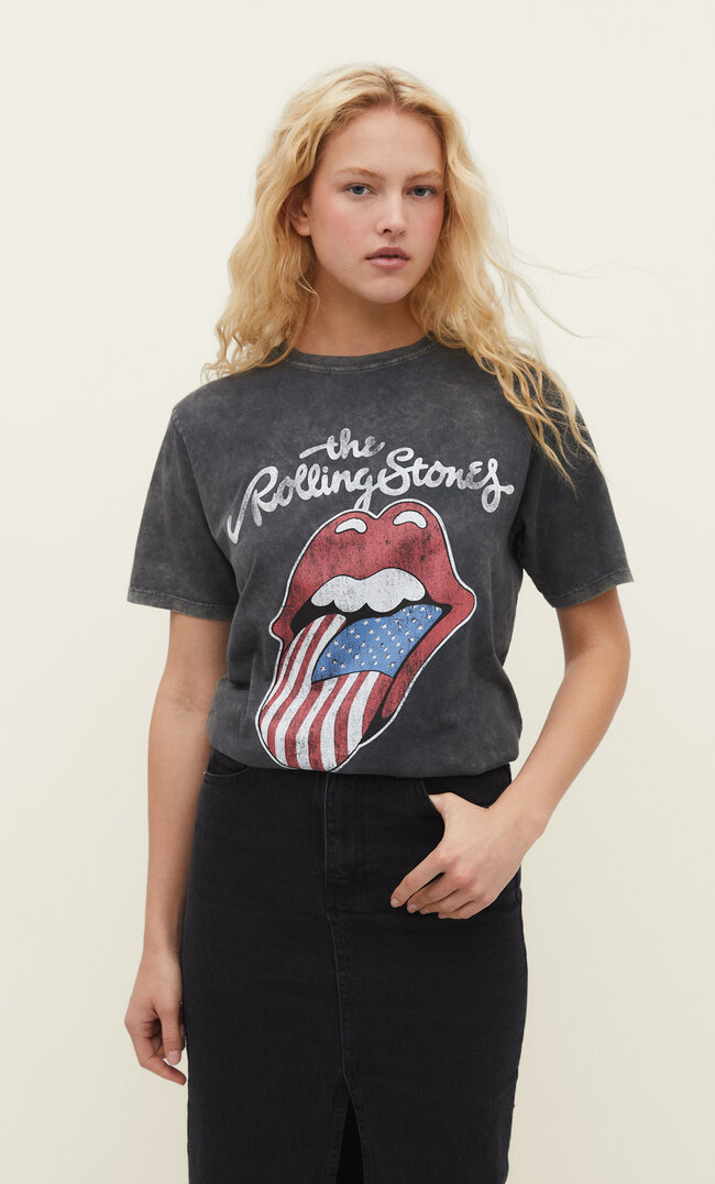 Todos los años Una efectiva Influyente Camiseta boxy licencia Rolling Stones | Stradivarius España