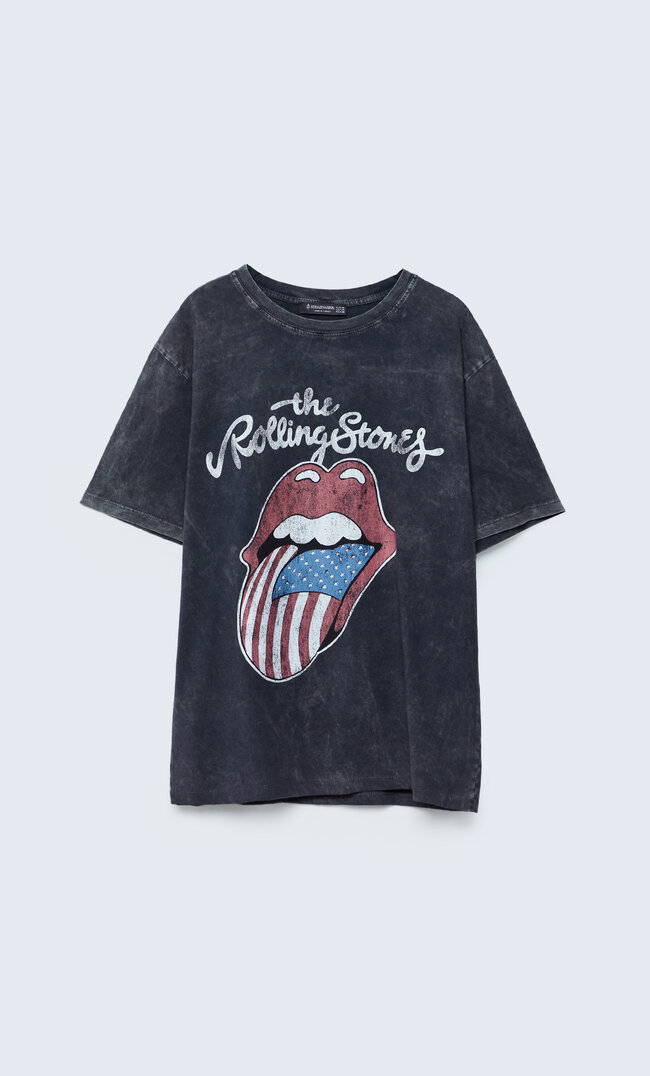 inquilino Cornualles nieve Licensed Rolling Stones T-shirt - Women's fashion | Stradivarius United  States