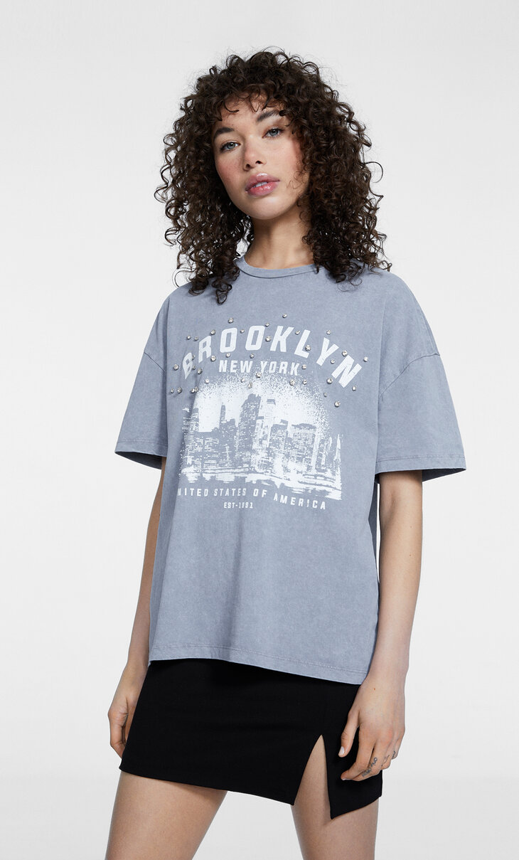Rhinestone Brooklyn T-shirt