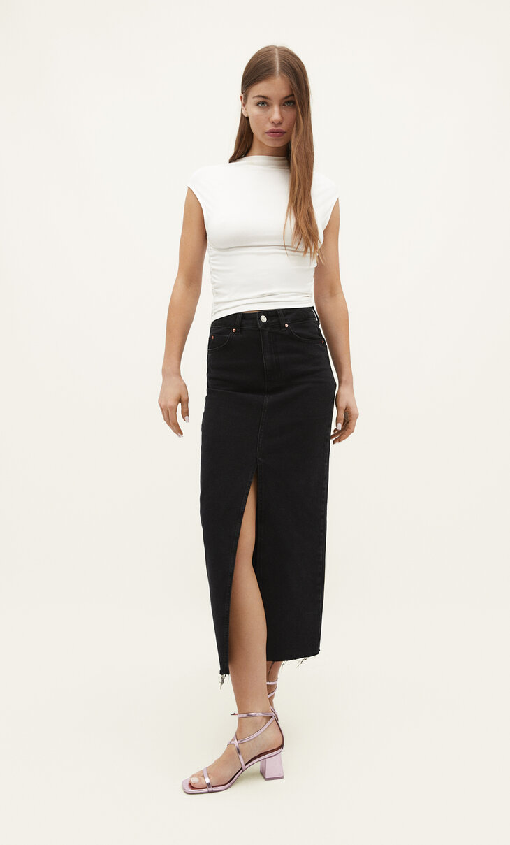 Viscose gathering T-shirt