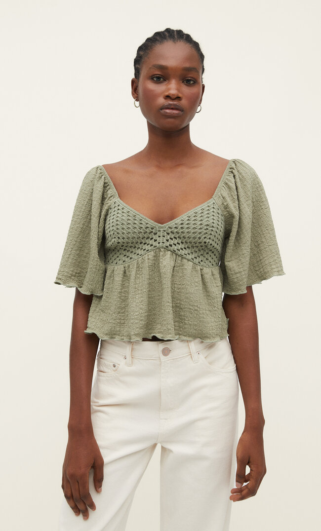 

Stradivarius Rustikales Top Khaki M