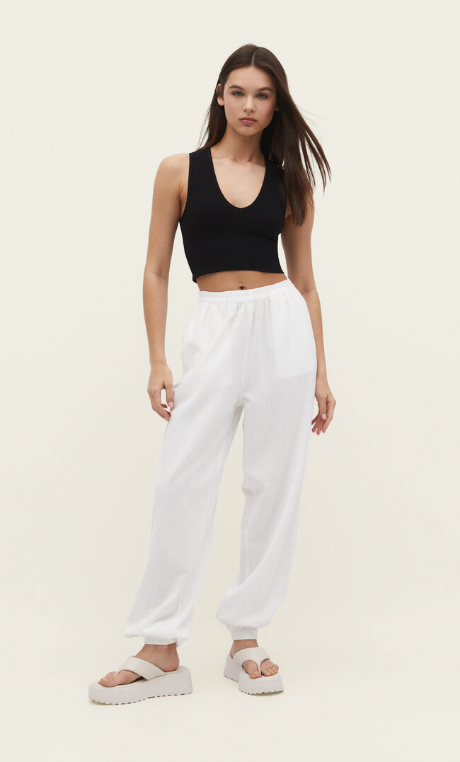 

Stradivarius Nahtloses Top Mit Zopfmuster Schwarz Xxs