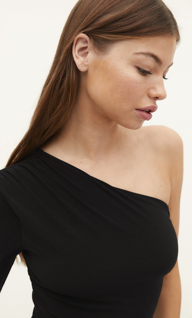 

Stradivarius Asymmetrischer, drapierter Body M