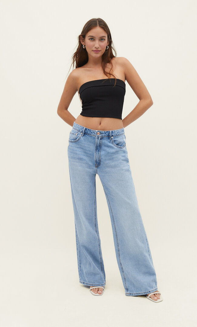 

Stradivarius Top Bez Ramiączek Czarny Xl