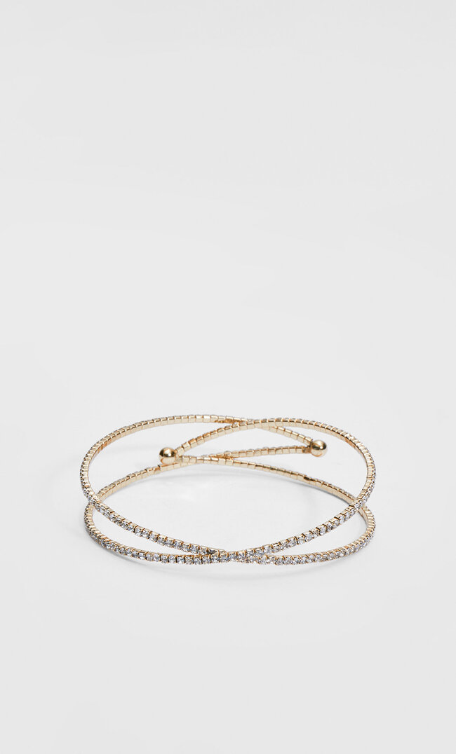 

Stradivarius Flexibler Choker In Wickeloptik Mit Strass Gelb M