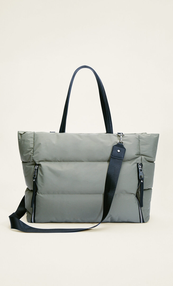 Текстилна чанта тип пазарска с ципове