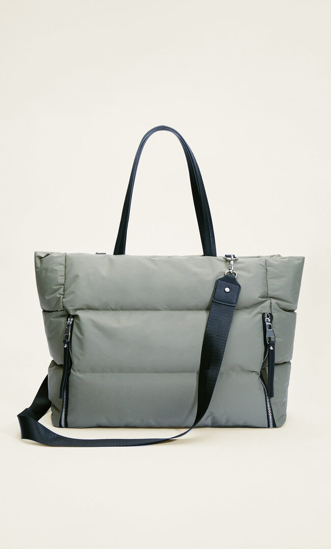 

Stradivarius Stoffshopper Mit Reißverschlüssen Khaki M