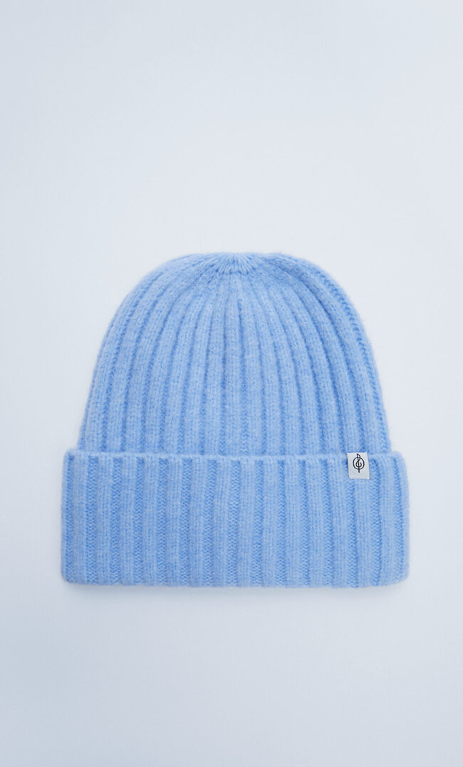 

Stradivarius Weite Rippenstrick-Beanie Blau 103