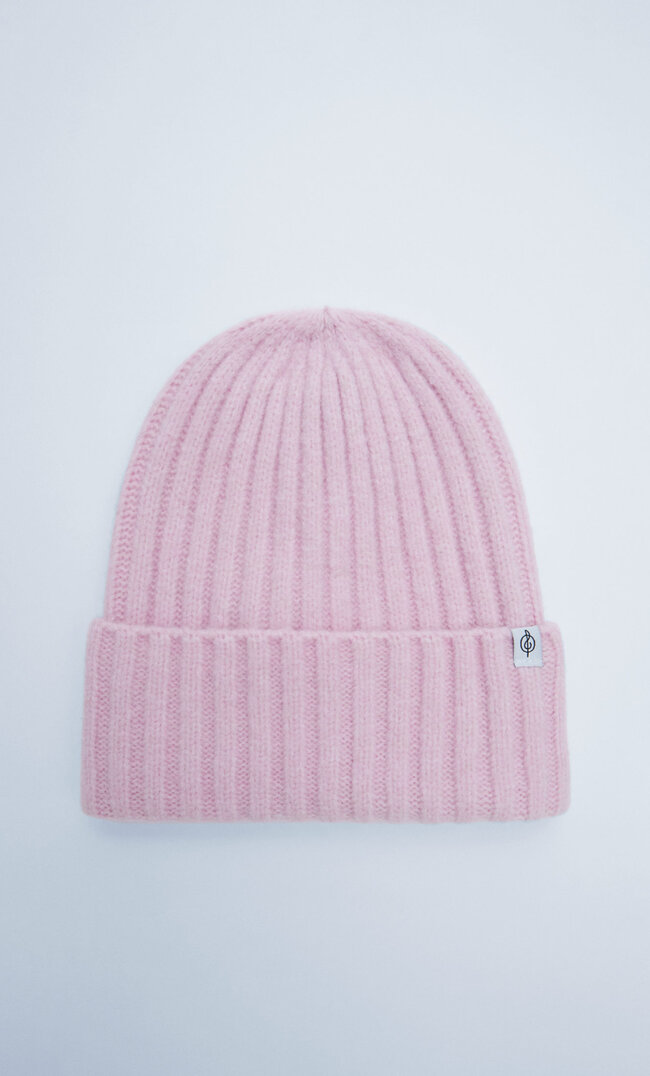 

Stradivarius Weite Rippenstrick-Beanie Pastellrosa 103