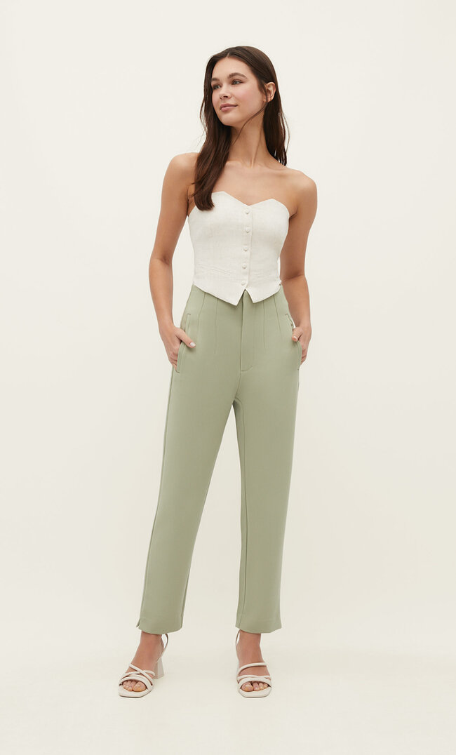 

Stradivarius Stoff-Bundfaltenhose Khaki 36