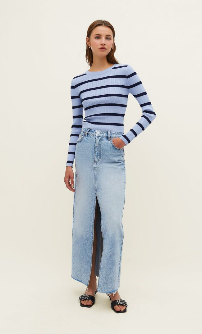 

Stradivarius Pullover mit Rundausschnitt Himmelblau M