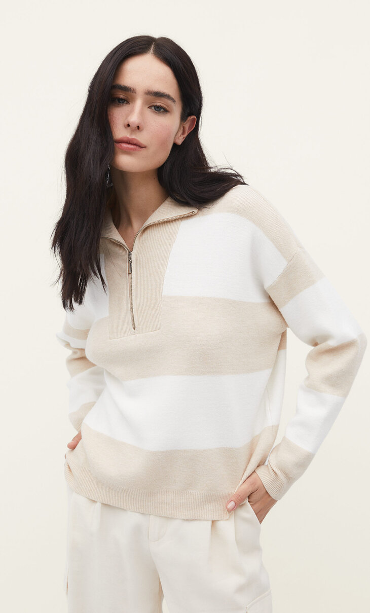 Knit jumper with zip