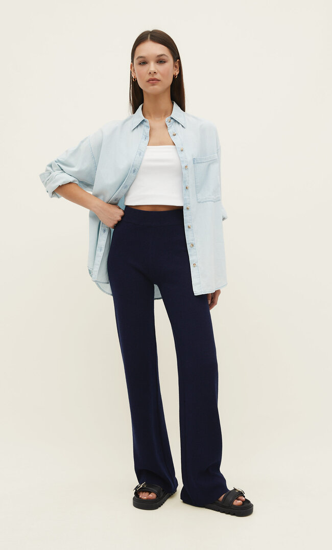 

Stradivarius Strickhose Marineblau XS
