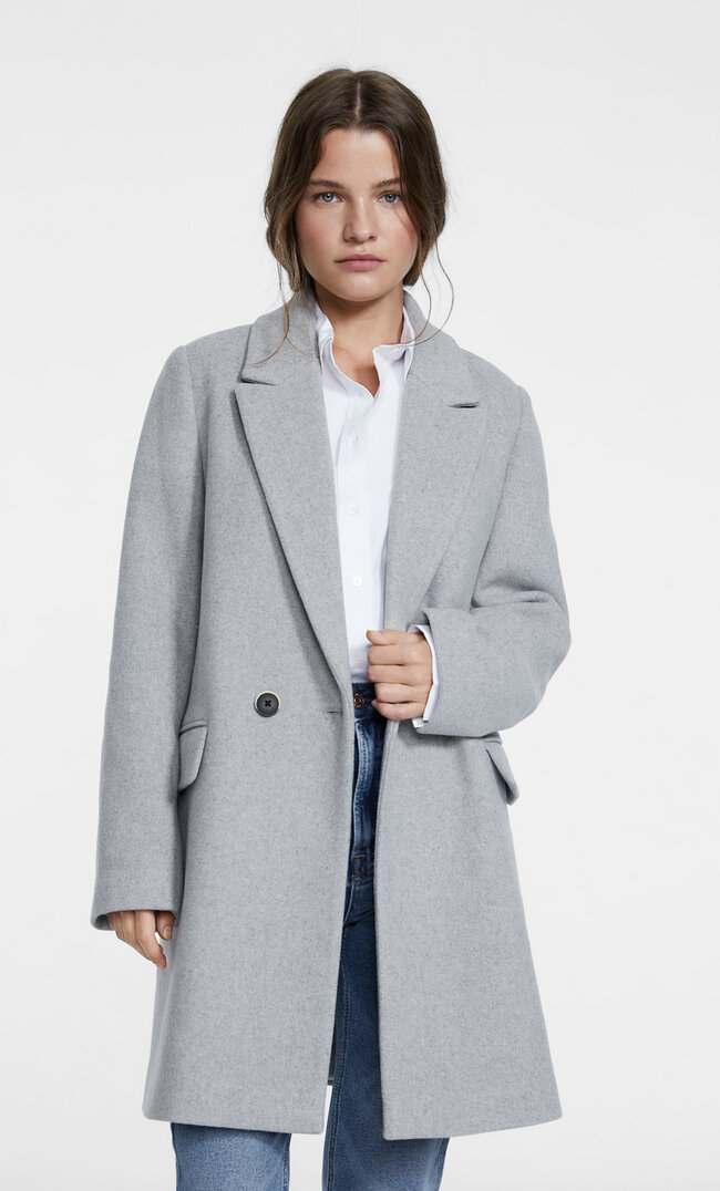 manteau gris femme stradivarius