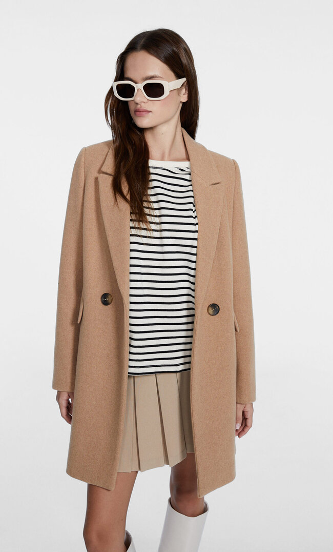 

Stradivarius Stoffmantel Beige Xxs