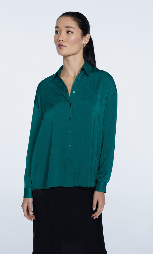 

Stradivarius Satinhemd Flaschengrün Xl