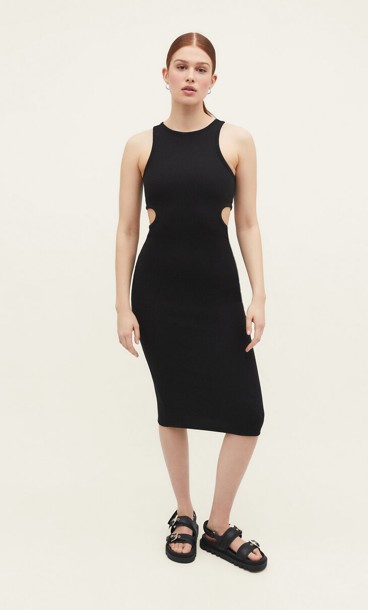 Midi dress with cut-outs