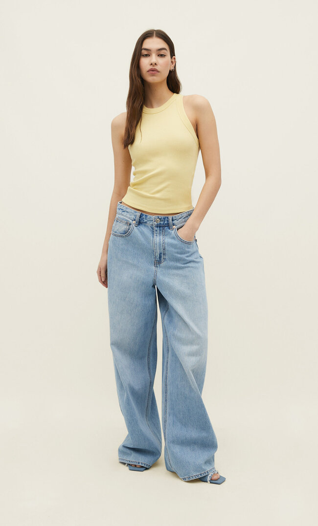 

Stradivarius Basic-Racerback Pastellgelb M