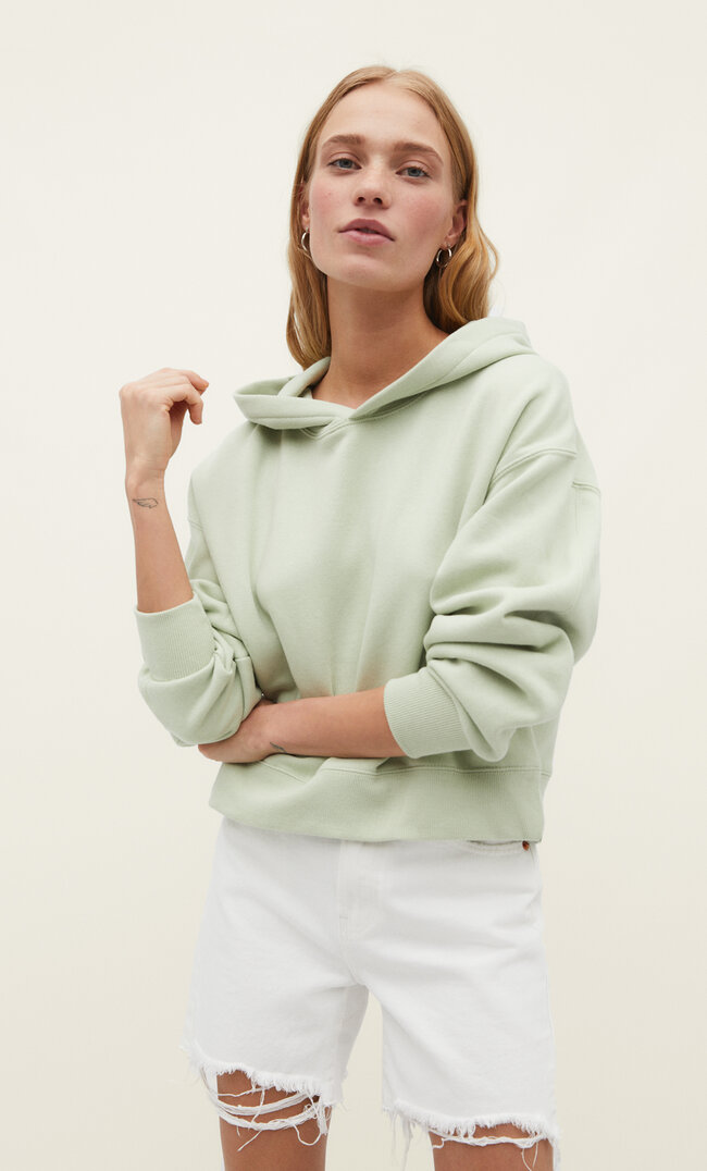 

Stradivarius Cropped-Hoodie Grün Xxs