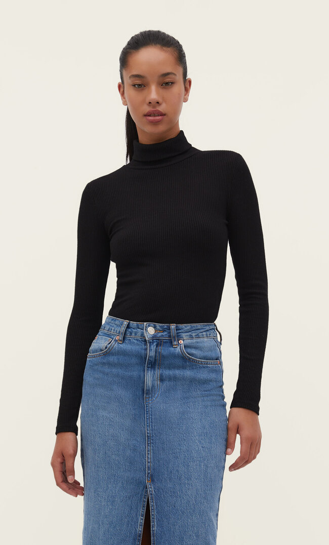 

Stradivarius Dzianinowy Golf Czarny Xl