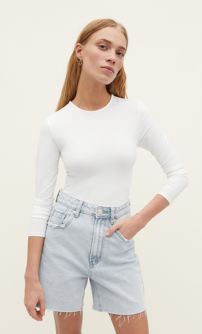

Stradivarius Basic-Body Aus Polyamid Ecru M