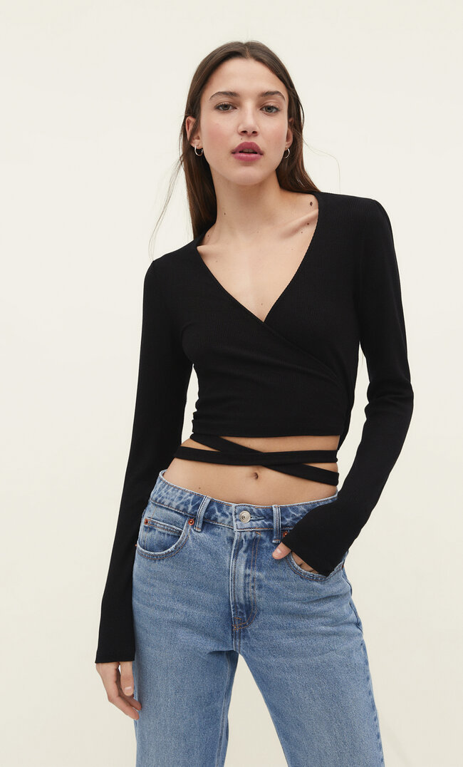 

Stradivarius Top Baletowy Czarny Xs