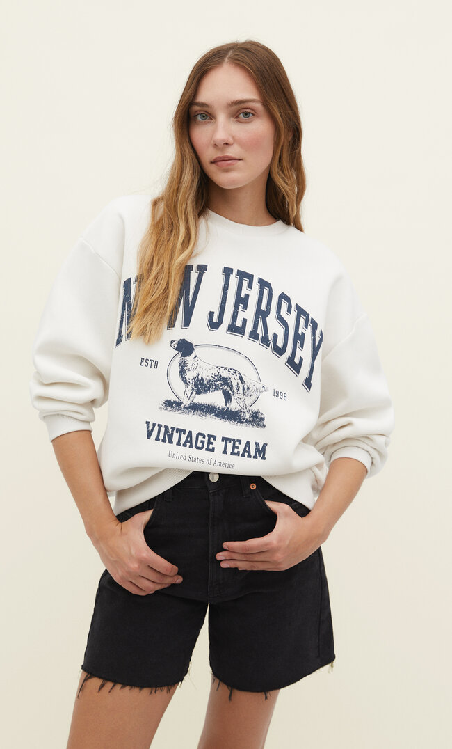 

Stradivarius Basic-Sweatshirt mit Print M