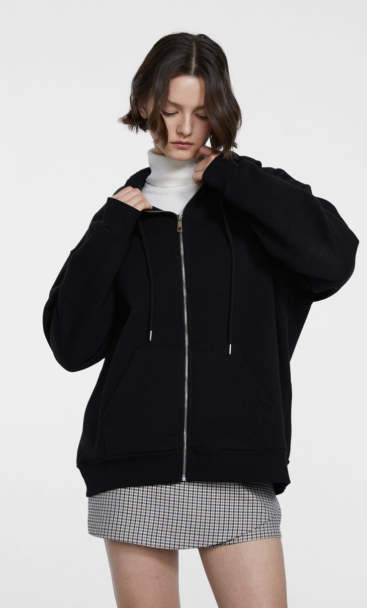 Oversize zipped hoodie